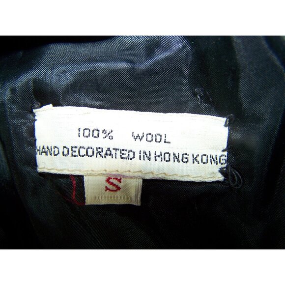 Vintage Sequin Top Party Cocktail Wool Silver Black Formal - Picture 5 of 7